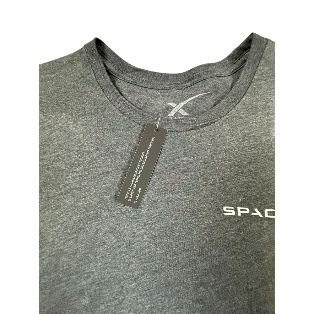 SPACEX T Shirt Womens Large Gray Dragon Capsule Blueprint Graphic NEW - Picture 4 of 11